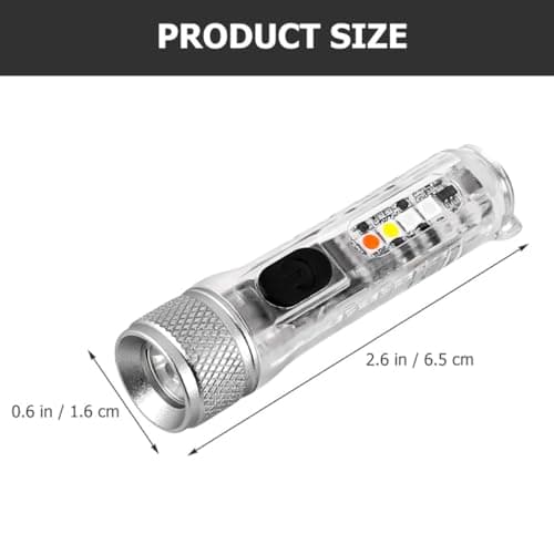 CLISPEED USB Rechargeable Mini Keychain Flashlight Compact Torch with Adjustable Brightness Modes in White for Travel and Outdoor Activities — view 2