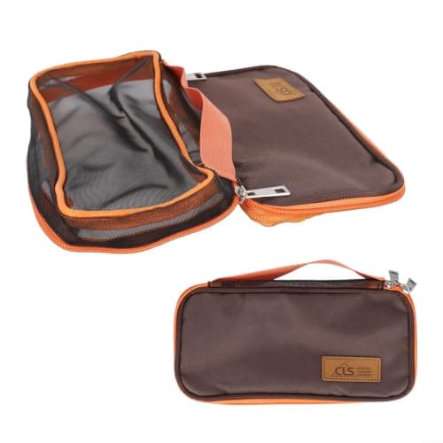 Outdoor Tableware Mess Kit Case Portable Flatware Bag for Camping Cutlery Set Hiking Backpacking Khaki 24x12x5cm(Brown)