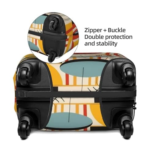 HCVXBSA Elastic Washable Suitcase Protector Cover Luggage Cover with Linen Oil Painting Fit 18-32 Inch Suitcase Travel Accessories, Black, XL — view 6
