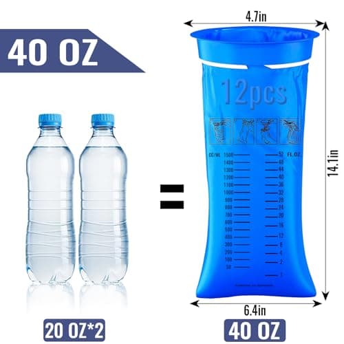 zeyedemo 12PCS Sick Bags High Density Blue Leakproof 1500ml Odor Control Emesis Vomit Bags with Snap for Morning Sickness Kids Pregnant Woman Bus Car Motion Sickness — view 2