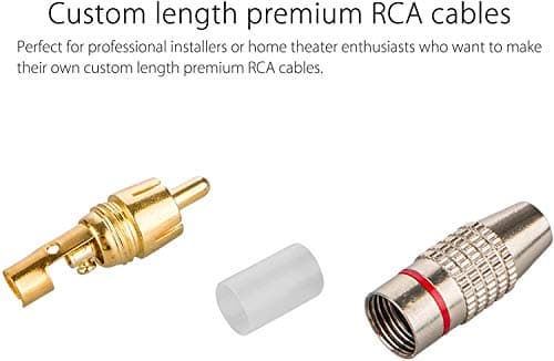 RUNCCI-YUN RCA Plug Solder Gold Audio Video Cable Connector (20Pack) — view 6