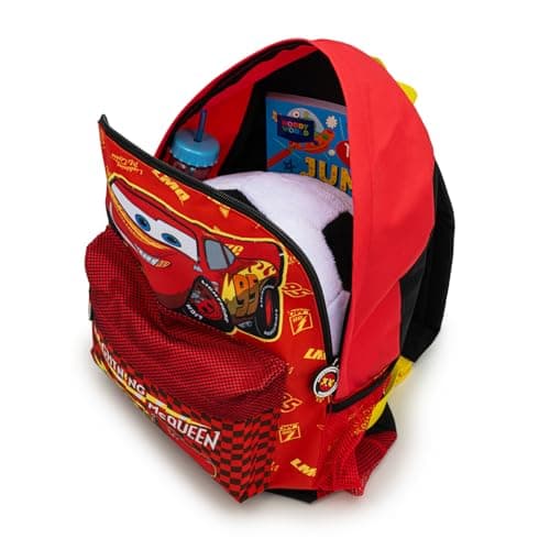 Disney Cars Lightning McQueen Backpack for Boys – Kids School Bag with Front Pocket & Side Mesh – Back to School Travel Bag — view 3