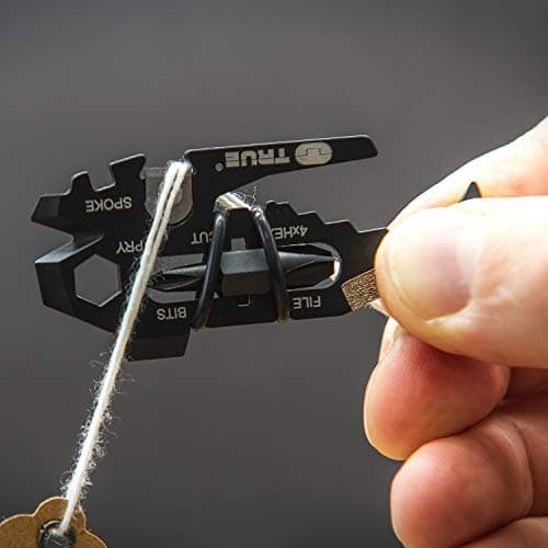 True Utility FishFace 18 In 1 Keyring Multi Tool Pocket Gadget: 18 Pocket Tools In 1 Keyring Pen, Multi Use EDC Key Ring Multitool With Box Cutter Knife, 6 Screwdriver Heads 4 Wrenches & Bottle Opener — view 6