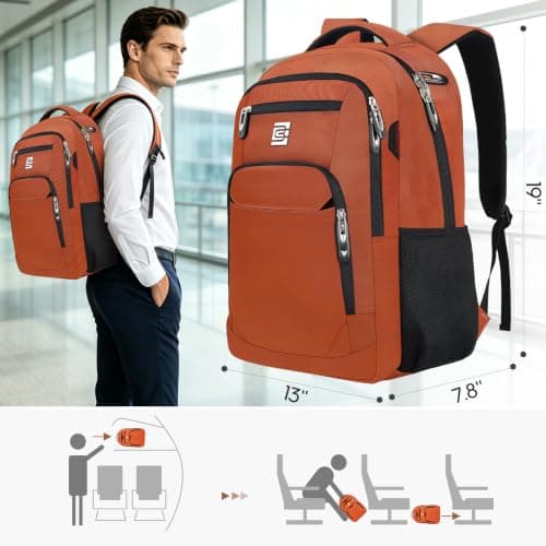 KASIBON Laptop Backpack for Men, Anti-Theft Business Travel Backpack — view 3