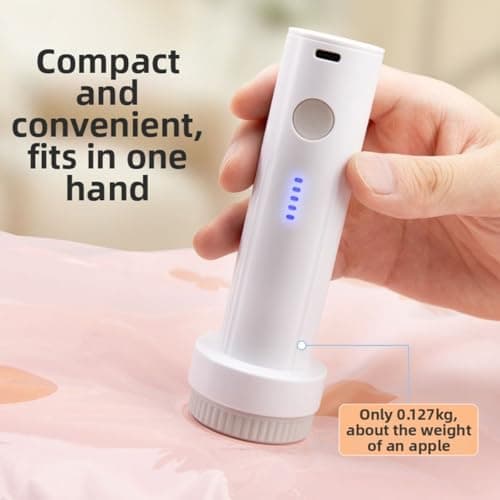 Cordless Electric Vacuum Pump for Vacuum Storage Bags Travel Air Pump, Portable USB Pump for Vacuum Seal Bags – Ideal for Bedding/Clothes（Storage Bags Not Included in This Package） — view 3