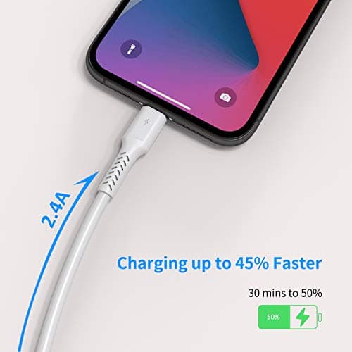 30cm iPhone Charger Cable Short, 5 Pack USB A to Lightning Cord Fast Charging Lead for Charging Stations Compatible with Apple iPhone 12 11 Pro Max Xs 8 7 6 5 Plus, iPad Air/Mini — view 3