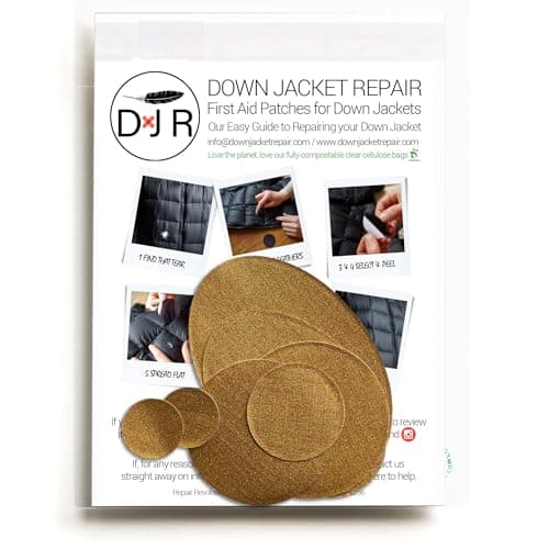 Self‑Adhesive Ripstop Nylon Repair Patch Kit – 30‑Second Fix for Tents, Jackets, Sleeping Bags, Backpacks & Beach Gear – Festival, Camping & Vanlife Essential – 7 Pre‑Cut Patches (Gold)