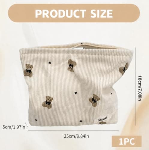 1PC Canvas Cosmetic Bag,Small Cosmetic Bag with Zipper — view 2
