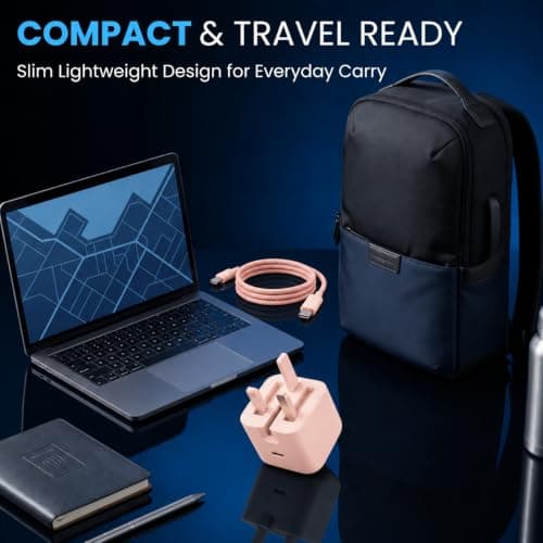 Vitalcable Pink Fast Charging Plug with 2m USB-C to USB-C Charger Cable for Charging & Data transfer, Compatible with iPhone 15, 16, 17 Pro Max, Samsung S26, S25, iPad & More -Next day delivery! — view 6
