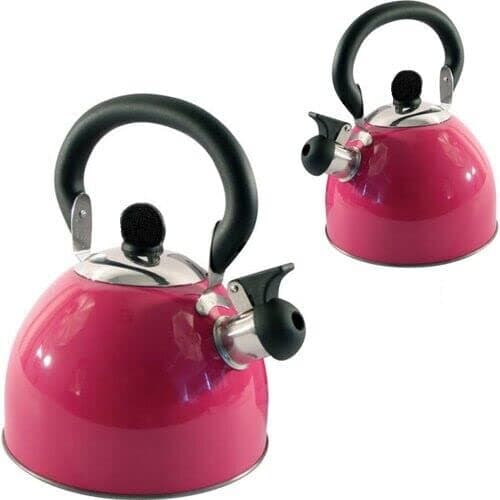 NEW 2.5L Stainless Steel Pink Whistling Kettle Camping Fishing Litre Lightweight Boil | Camping Fishing Hiking | Gas Stove, Electric Stove, Camp FIRE — view 2