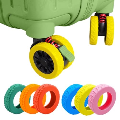 MUWINC Suitcase Wheels Covers Protectors, Side Width 10 mm, Yellow