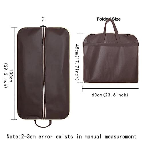 Zip Up Hanging Suit Dress Coat Garment Bag Clothes Cover DustProof Storage Suit Carrier Protector Bags, (gold L) — view 2