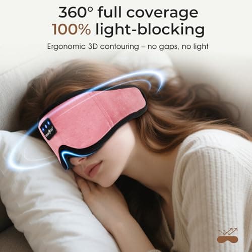 MUSICOZY Cooling Sleep Mask Headphones 3D 100% Blackout for Side Sleepers — view 2