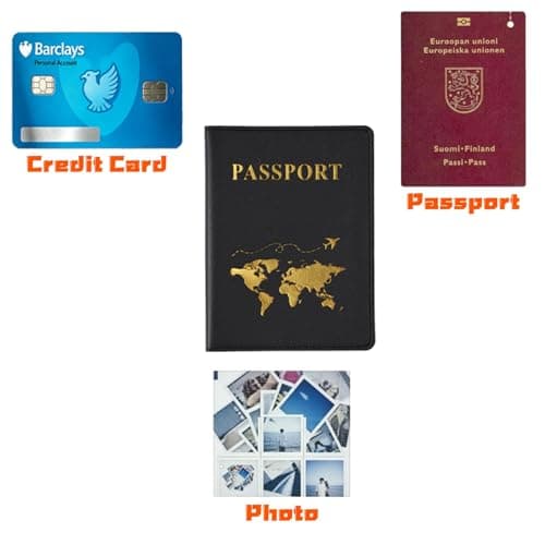 2 Pcs PU Leather Passport Holder Passport Cover Envelope Bag Travel Wallet for Passport and Tickets Boarding Pass, ID Cards, Credit Cards, Slim Passport Wallet for Men and Women — view 6