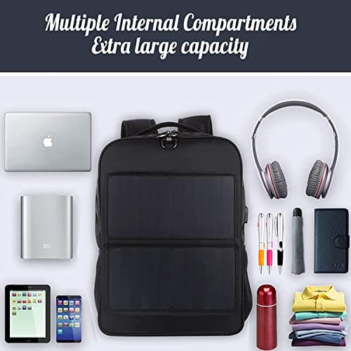 Solar Backpack Charger, 5V Waterproof Ergonomic Solar Power Backpack with USB Charging Port, Intelligent Circuit Protection, Outdoor Sports Travel Power Supply — view 6