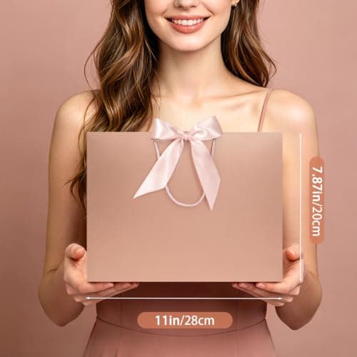 YoungTree Medium Rose Gold Gift Bag 28x20x10 cm 2-Pack — view 6