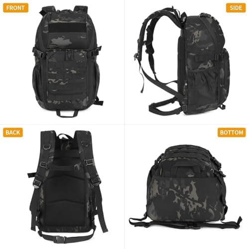 HUNTVP 25L Backpack Tactical Rucksack Military Molle Backpacks Mens Travel Ruck Sacks Adult Men, Molle Laptop Backpacks for Men and Women Hiking Camping Trekking Hunting Traveling Outdoors (Camo-25L) — view 6