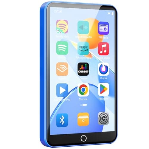 Fanvace Android MP3 Players with Bluetooth WiFi, MP3 & MP4 Players with 4" Touchscreen and Speaker, Spotify MP3 Music Player with Audible, Amazon Music, Parental Controls, Play Store (16GB, Blue)
