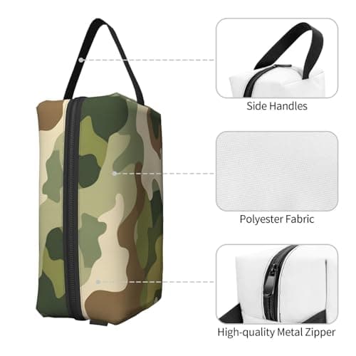 HSYOYO Travel Toiletry Bag for Women Men,Portable Hanging Toiletry Bag,Waterproof Dopp Kit Cosmetic Organizer,Large Capacity Shaving Bag Makeup Bag, Green Camouflage, One Size — view 2