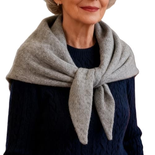 Zestivra Triangle Shawl-Warm Wool Scarf Durable Travel Accessory Cozy Winter Clothes | Wonderful Clothes for Travel, Birthday, Christmas, Autumn and Winter. , Light Grey, Consulte la descripción