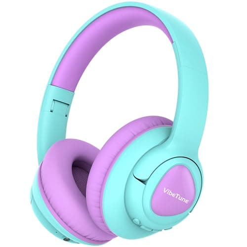 VibeTune Kids Bluetooth Headphones, 60H Playtime, Volume Limited 85/94dB, Bluetooth 5.4, Type-C Fast Charging, Foldable Wireless Headphones for Kids, Toddler Headsets with HD Mic (Purple)