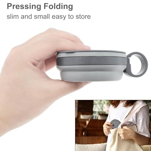 Collapsible Camping Cup, Silicone Foldable Travel Cup, Portable Leak Proof Drinking Cup, Expandable Sport Bottle for Outdoor Camping Travel and Hiking, Reusable Silicone Cup — view 3