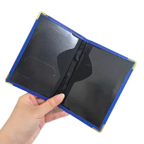 SAMHENG British Passport Holder, UK Passport Wallet for Men Women, PU Leather Passport Cover for Travel Blue — view 6