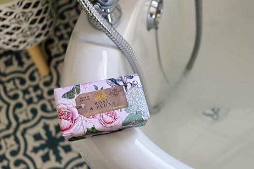 The English Soap Company Anniversary Rose and Peony Soap - Luxury Shea Butter Bar - Floral Rose and Raspberry Scent, Vegan Friendly, Plastic-Free Recyclable Packaging, Made in England - 190g — view 6