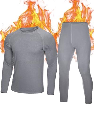 Roadbox Men's Thermal Underwear Set, Fleece Lined Base Layer Long Johns