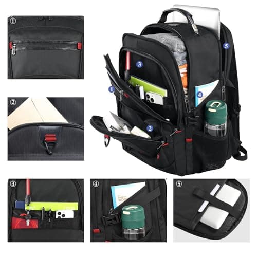 Z-MGKISS Travel Laptop Backpack, Extra Large Backpack for Men, Overnight Backpack, TSA Flight Rucksack — view 4