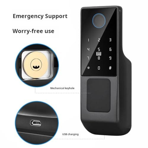 Xenocam Waterproof Outdoor Gate Smart Rim Door Lock WiFi Fingerprint Lock Support Password IC Card Key Wiring Digital Gate Access Control for Tuya — view 5