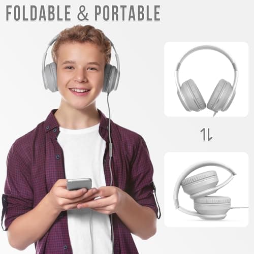 Rockpapa L22 Foldable Wired Headphones for Kids Girls Boys with Microphone — view 4