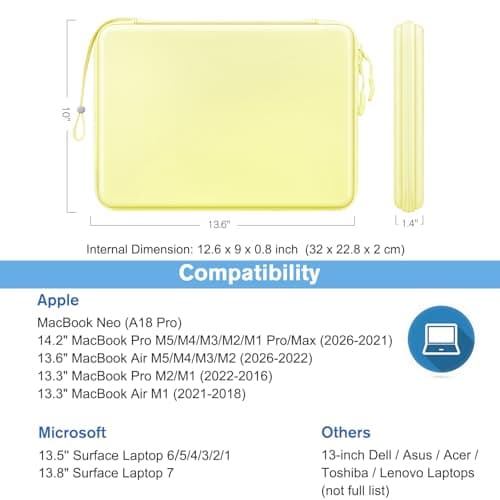 FINPAC Hard Laptop Sleeve for MacBook Neo 13 Inch/MacBook Air 13 Inch — view 2