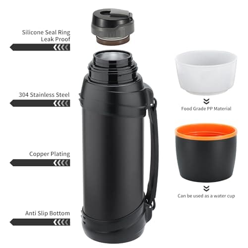 Olerd Large Flask - 2.5l Stainless Steel Insulated Bottle for Travel with BPA Free Cup - Oversized Vacuum Bottle — view 2