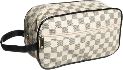 Qualiware Travel Toiletry Wash Bag for Men and Women Traveling Dopp Kit Shaving Bag for Toiletries Accessories Makeup Cosmetic Organizer (Light White)