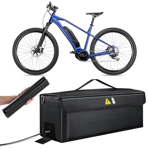 Adiwo Ebike Battery Bag, Large Fireproof Lipo Bag, Explosion-Proof Lipo Safe Box, Extra Large Battery Safety Box, including Fastener, Zip, Cable Guide For Storage, Transport, Charging Case
