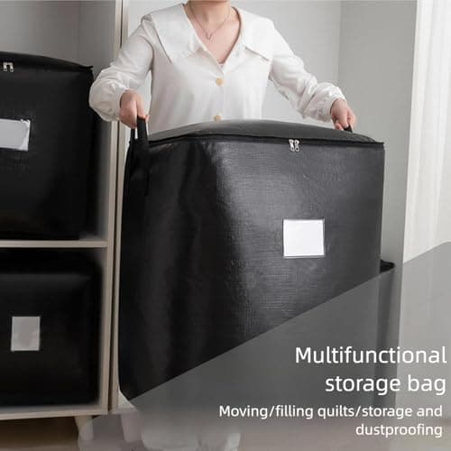 Reusable Moving Storage Bag With Thickened PP Fabric Oversized Capacity For Seasonal Clothes Bedding Foldable Design Waterproof Luggage Organizer — view 4