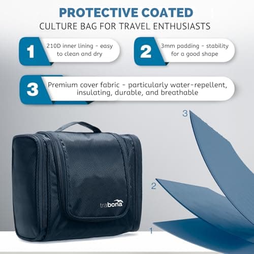 TRABONA Travel Toiletry Bag for Women and Men with Improved Concept [2026] — view 6