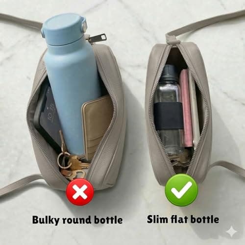 hydr Mini Flat Water Bottle for Handbags | 240ml Slim Leakproof BPA-Free Tritan Small Water Bottle — view 5