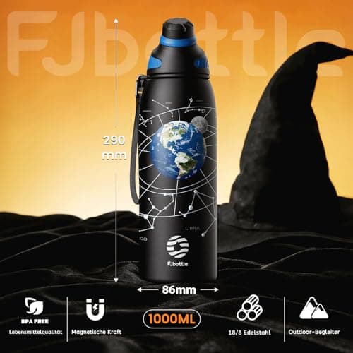 Fjbottle Insulated Water Bottle 1L Magnetic Lid Stainless Steel — view 4