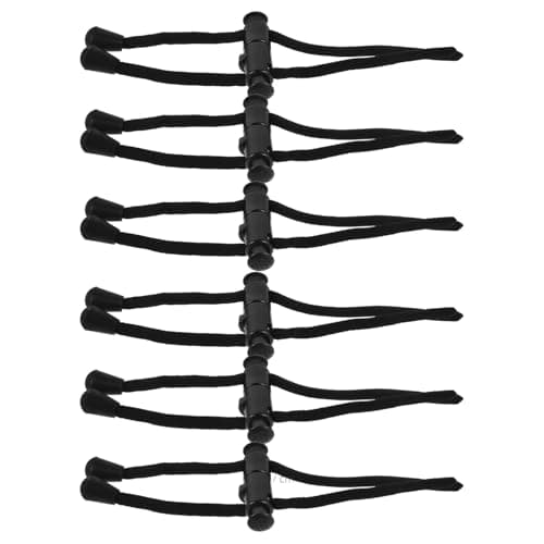6pcs Adjustable Neck Pillow Cord Anti Loss Strap for Travel Use Black
