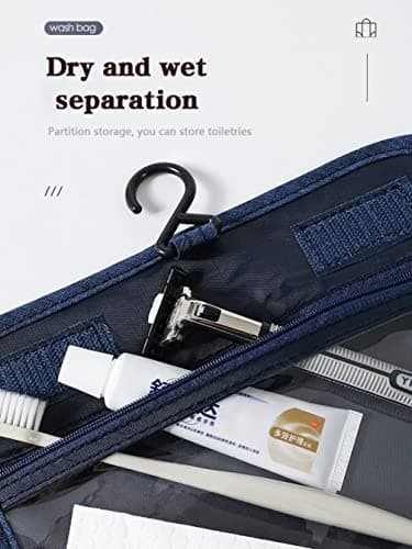 Toiletry Water Resistant Wash Bag - Travel Toiletry Cosmetic Bag Portable Shaving Bag Makeup Organizer — view 5
