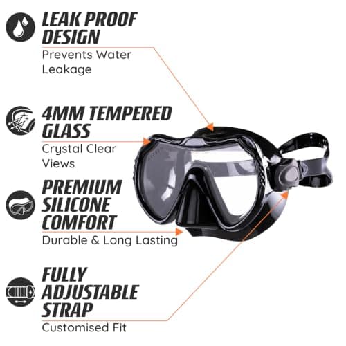 Osprey Adult Snorkel Set with Tempered Glass Mask & Semi-Dry Snorkel — view 4