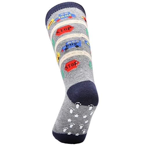6 Pairs Toddler Boy Non Skid Socks Baby Boy Knee High Socks, Cotton Socks for Boys Grips Socks Anti Slip Socks (1-3 Years, 6 Pairs Super Star) — view 3