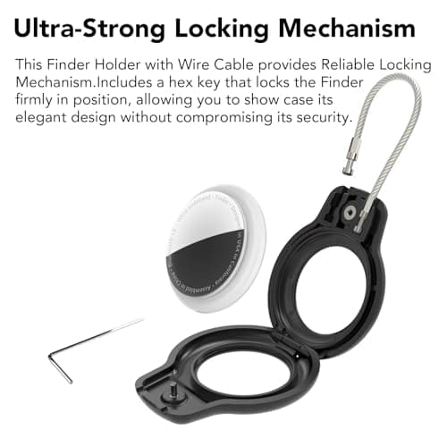 SPGUARD Compatible with Apple AirTag Secure Holder With Wire Cable — view 2