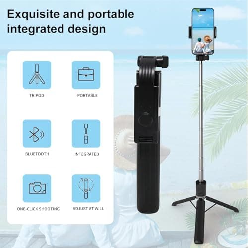 Selfie Stick, 130cm Phone Tripod, 4-in-1 Selfie Stick Tripod — view 4