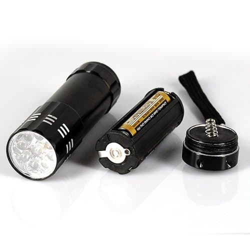 Accessotech 9 LED Bright Black Aluminum Flashlight Mini Small Torch Travel Camping Hiking — view 3