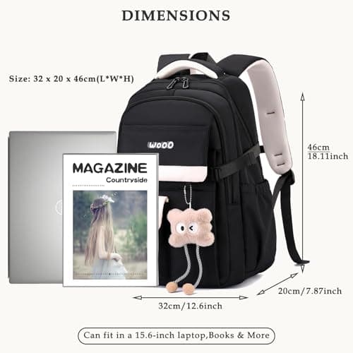 SUNYBLIS Girls School Bag Cute Backpack Rucksack with Pendant, Purple — view 3