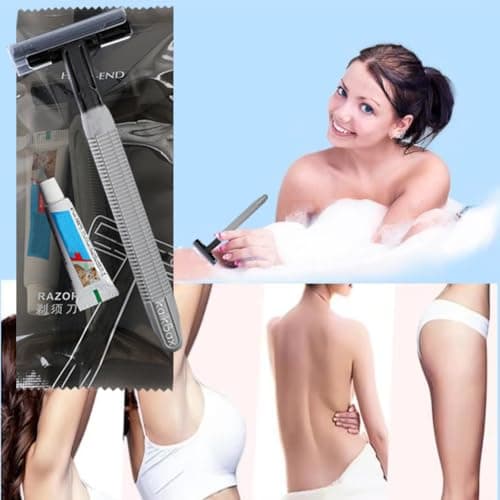 10Pack Luxury Individually Wrapped Multipurpose Travel Disposable Razors Set With Shave Cream; Hotel Sensitive Skin Private Body Razor; Portable Shaving Razor Set for Home Hotel Outdoor, Daily Use — view 4