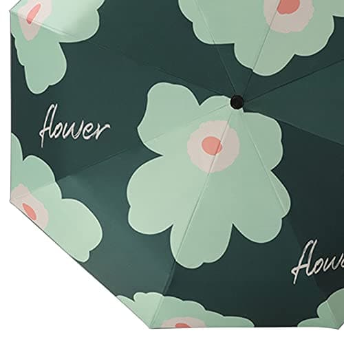 Glomora Flower Pattern U-V Protection Umbrella - Folding Sun and Rain Dual - Use Travel Umbrella - Stylish Mom and Grandma Gift(green) — view 6